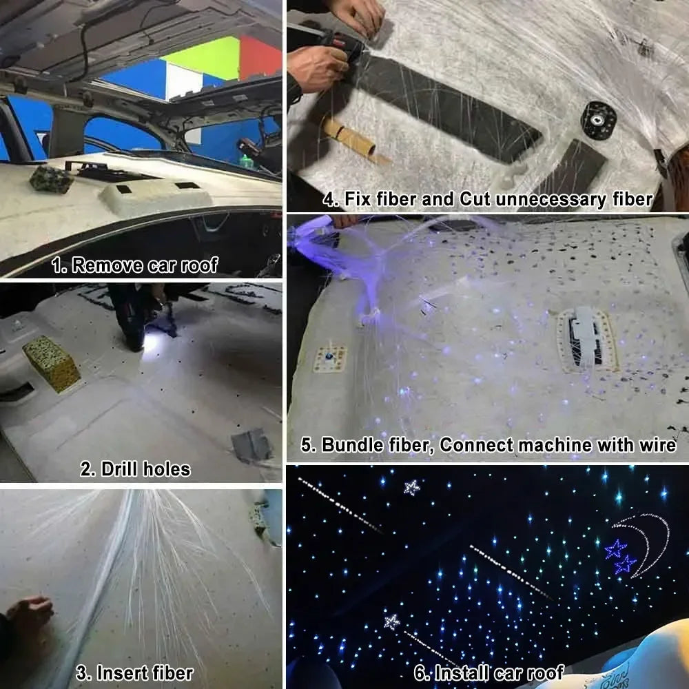 32W Rgbw Fiber Optic Double Head Star Ceiling Kit