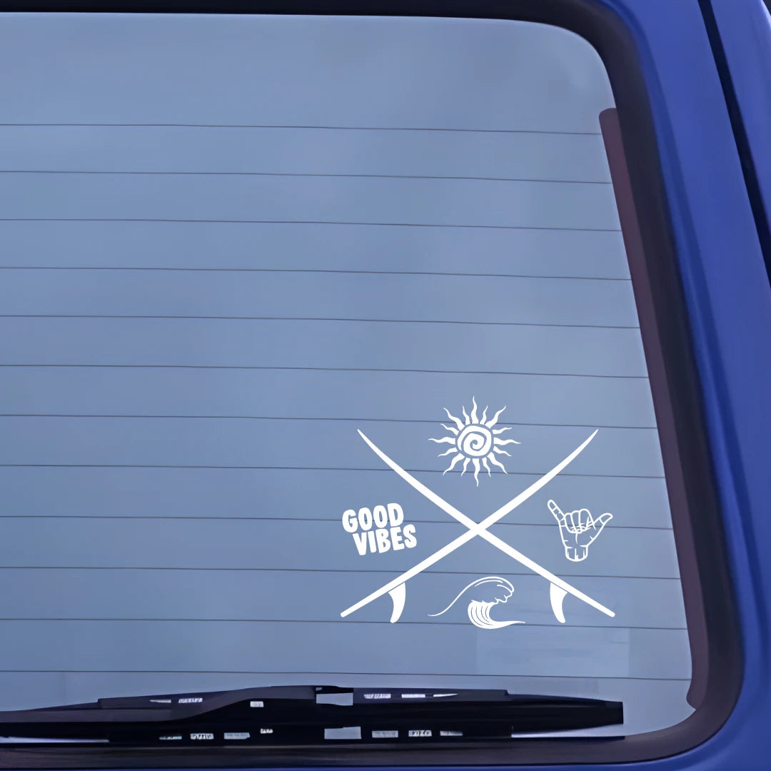 Beach Waves Sticker Motorcycle Decals Truck Waterproof Non
