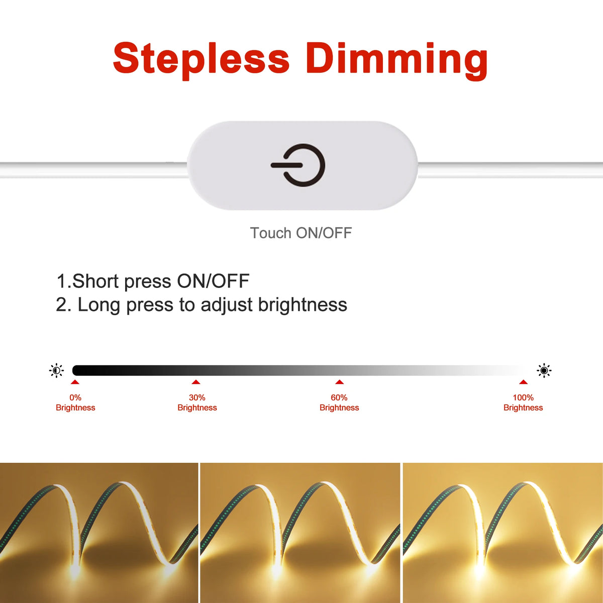 Cob Strip Touch Dimmer Switch Flexible Diode Tape 5V