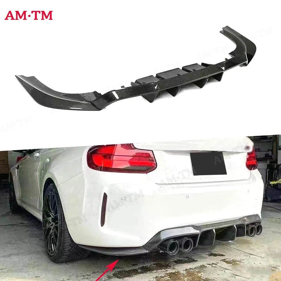 For BMW M2 F87 M2C 2014-2021 V Carbon Fiber Rear Lip Diffuser