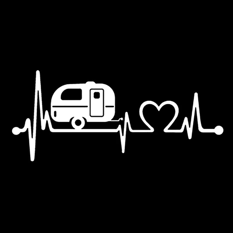 Caravan Love Heartbeat Sticker Camper Body Window Stickers Vinyl