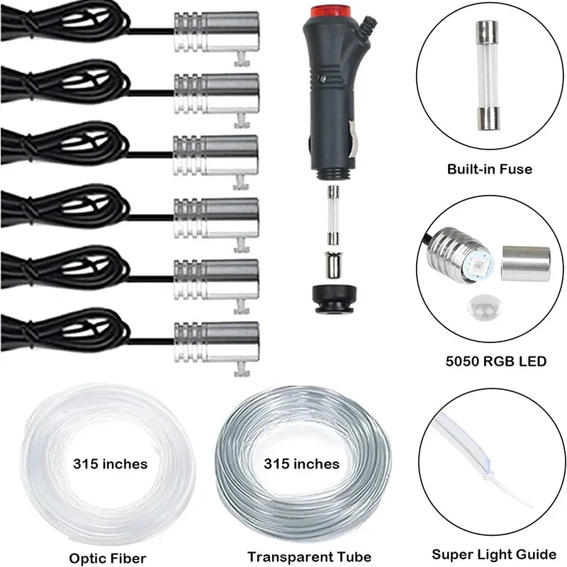 For Auto Atmosphere Interior Strip Flexible El Wire RGB Neon