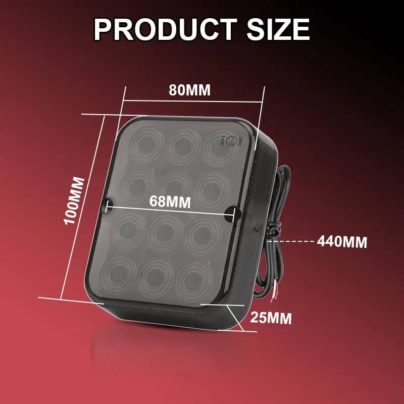 Waterproof 12 Rear Tail Fog E11 Driving Safety Warning