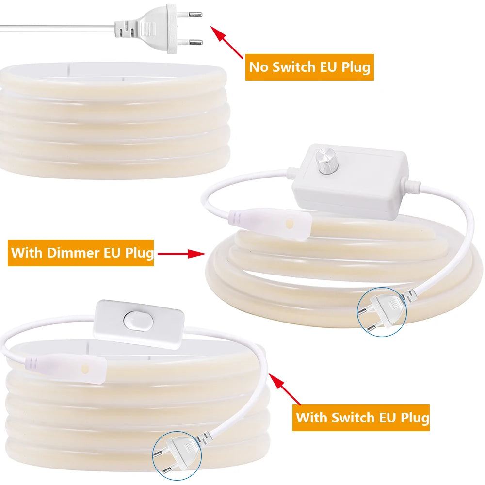 220V Dimmable Cob Neon Strip Dimmer Switch Plug Kit