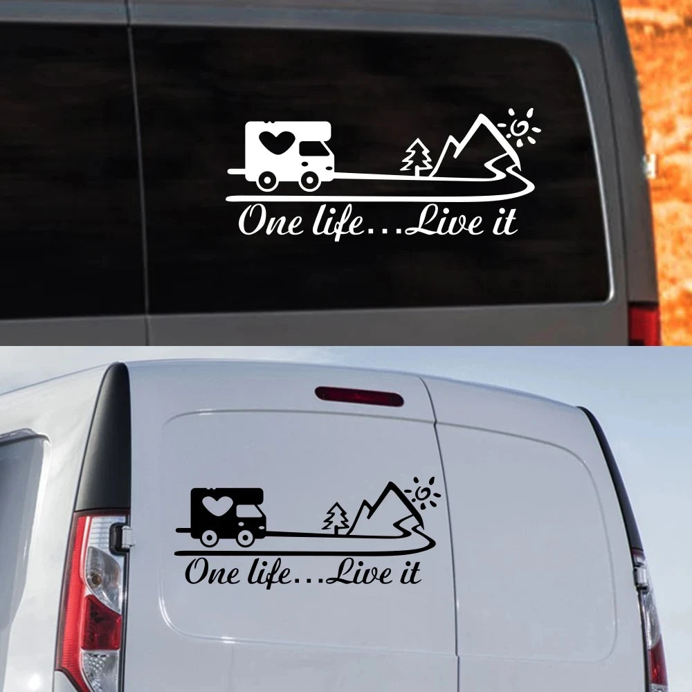 One Life Live It Van Camper Decor Decal Vinyl