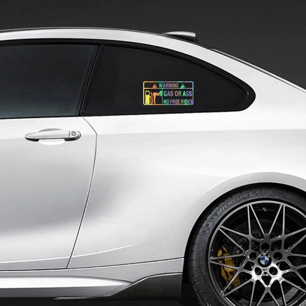 15x7cm Gas Or Ass Sticker Window Windshield Creative Ride