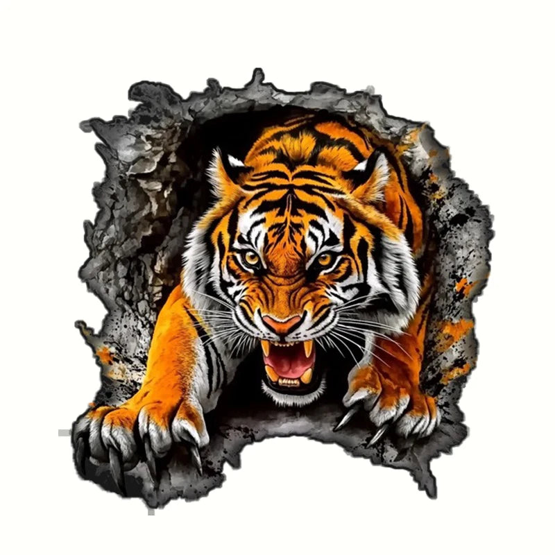 Tiger Head Sticker Body Scratch Covering Pattern Vinyl Decal
