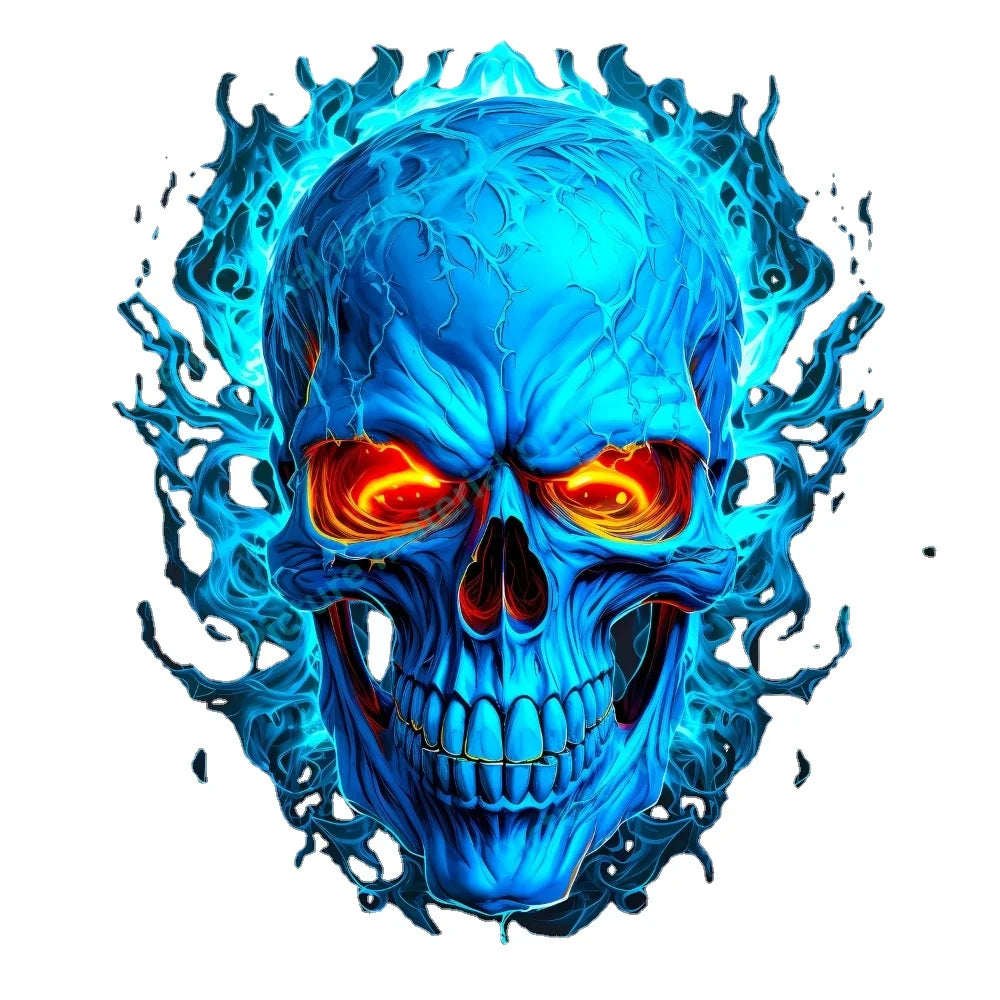 Skull Burning Soul Stickers Cool Creative Body Bumper Scratch
