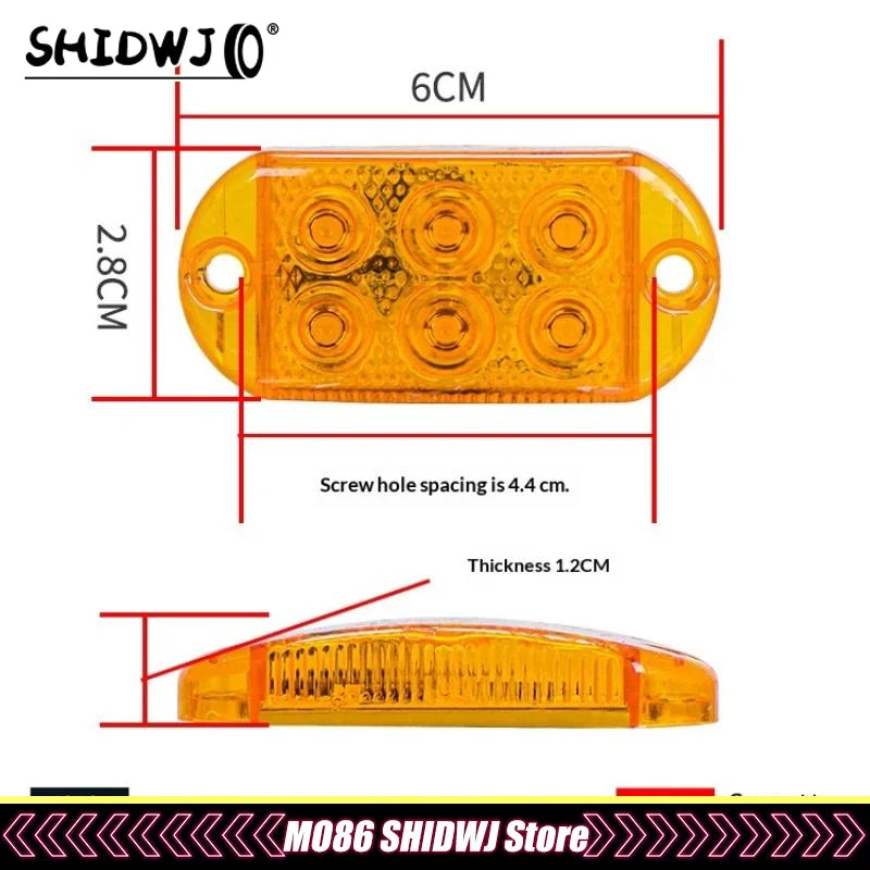 Set 12-80v Trailer Truck Signal Indicator 6leds high-brightness