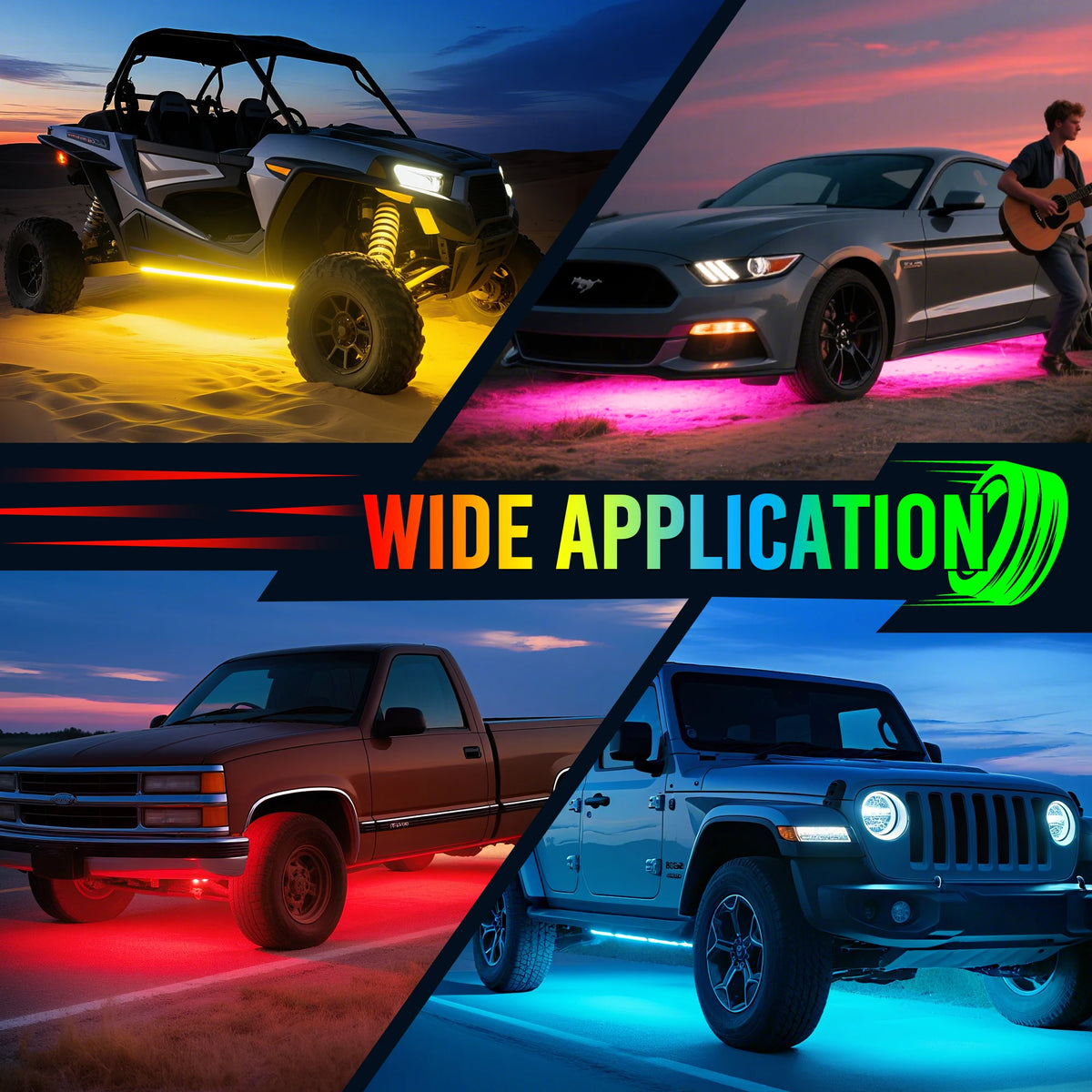 Mictuning U8 Underglow Bar Kit Rgbic RGB Strips Aluminum