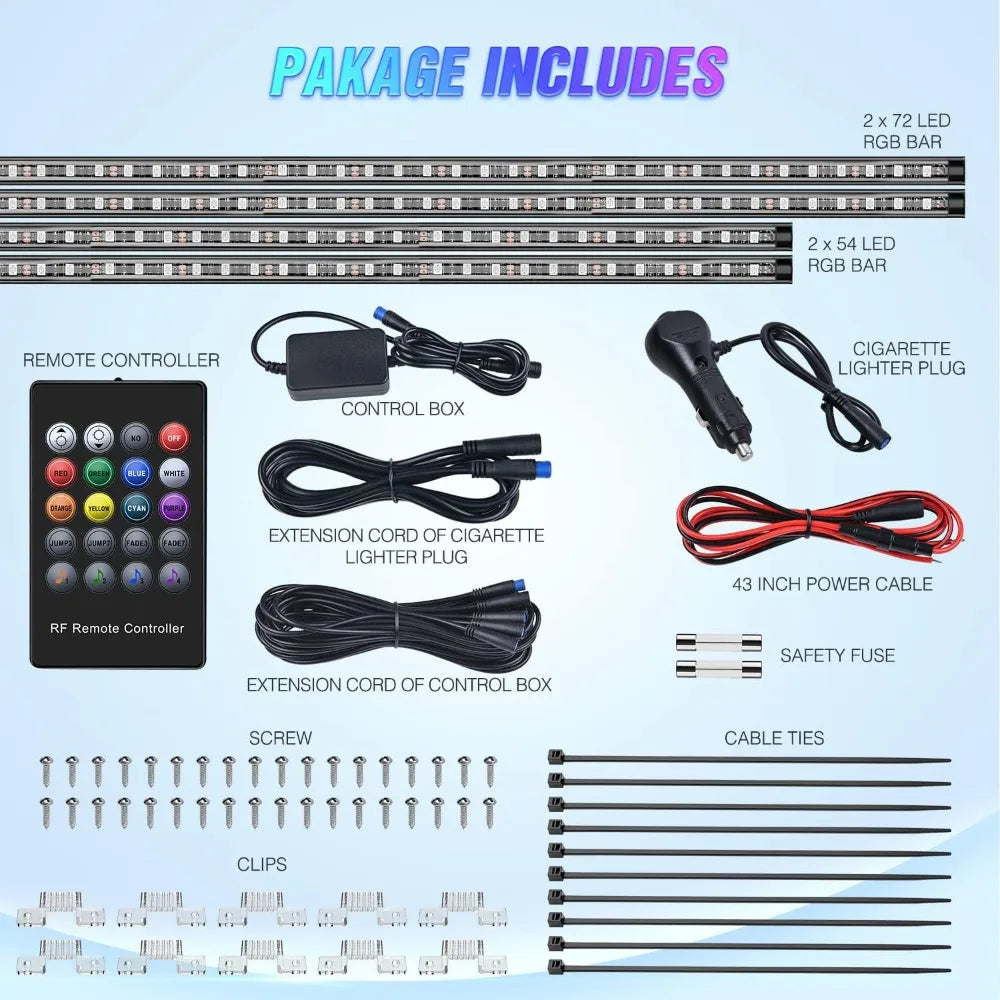 Underglow Neon Accent Strip Atmosphere APP Remote Control RGB