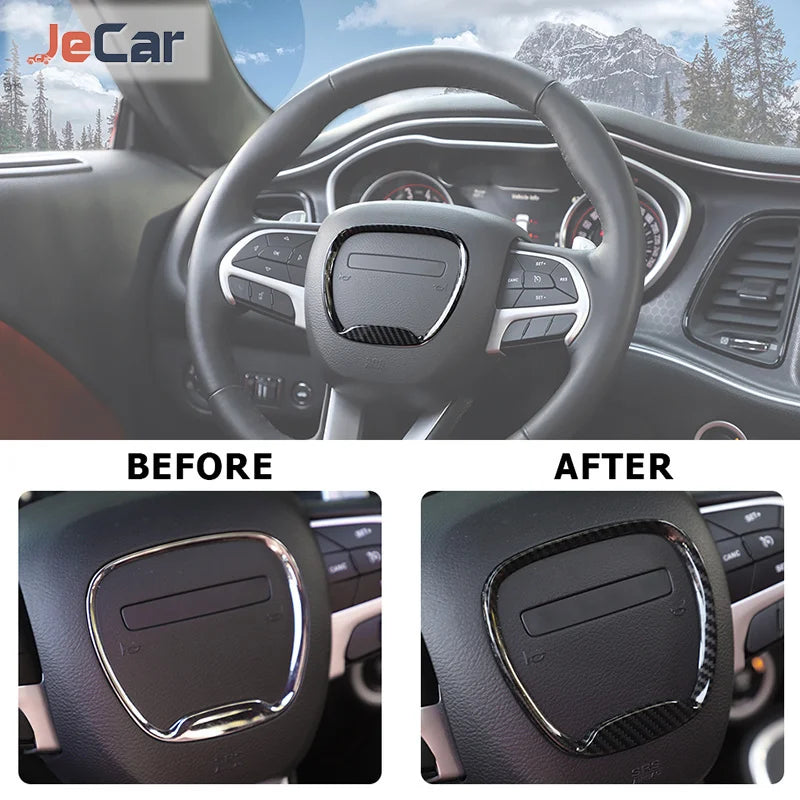 For Dodge Challenger Jecar Steering Wheel Stickers Covers Trim