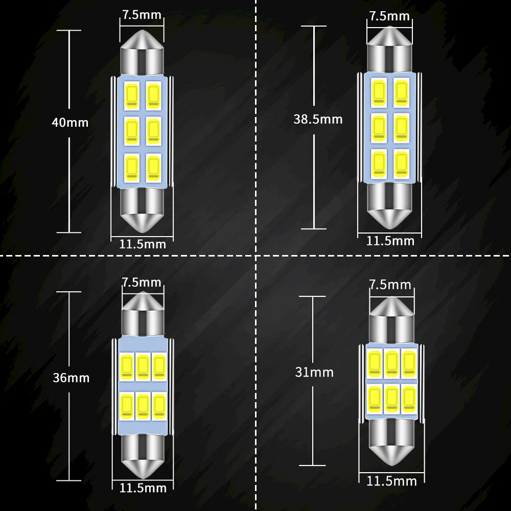 4PCS C5W Bulb Canbus Festoon C10W Dome Reading Interior