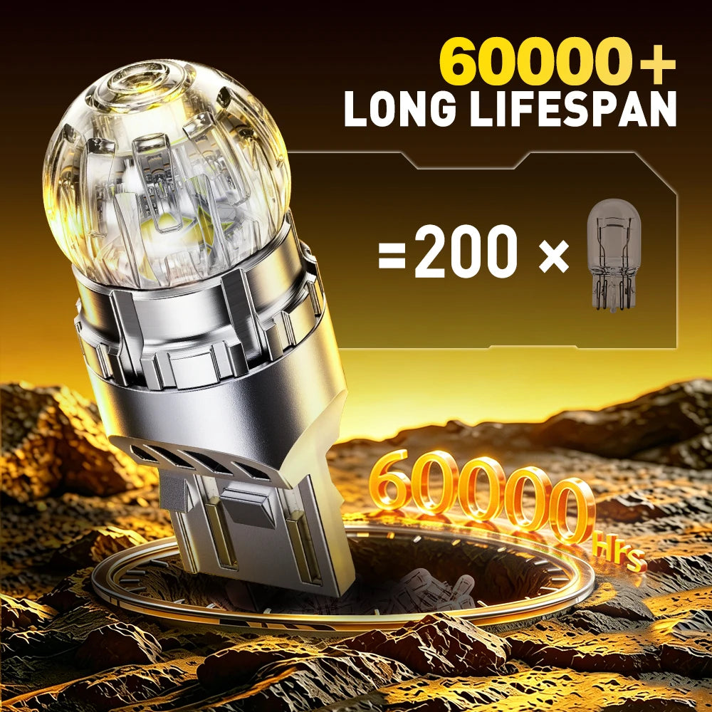 Auxito 2PCS T20 7443 W21 5W Bulb Canbus 6500K