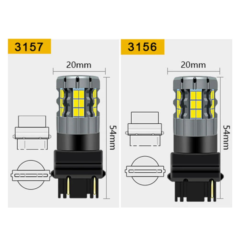 2PCS 3156 P27W 3157 7W T25 Bulbs Canbus Turn