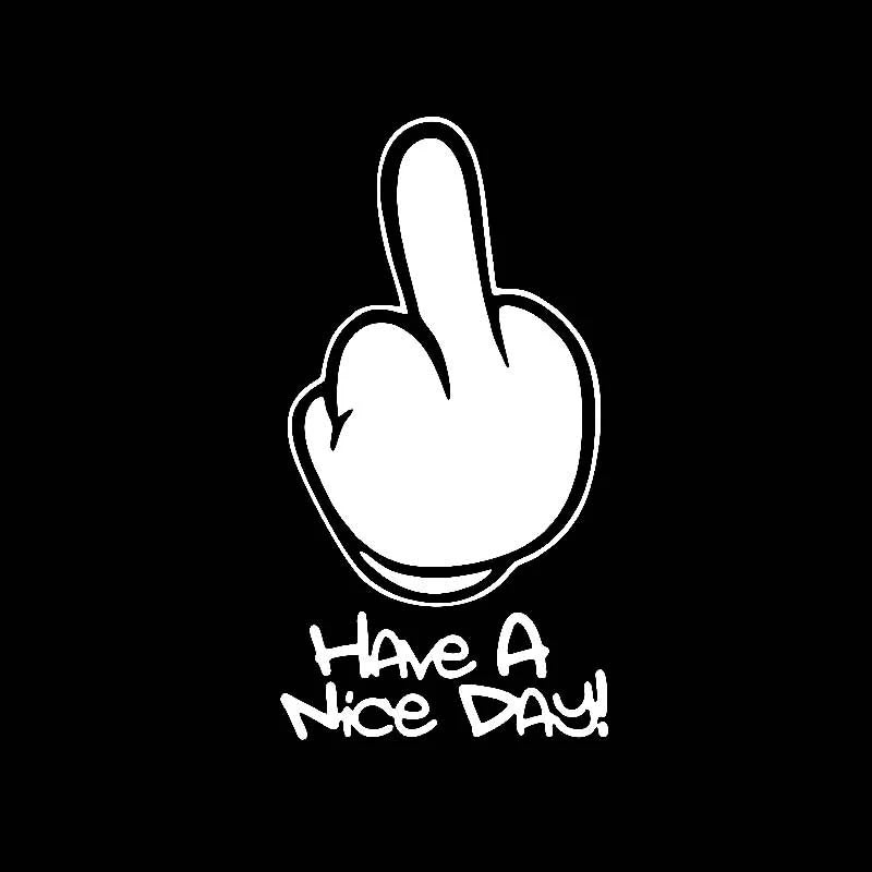 Lykx Funny Have A Nice Day Middle Finger Sticker