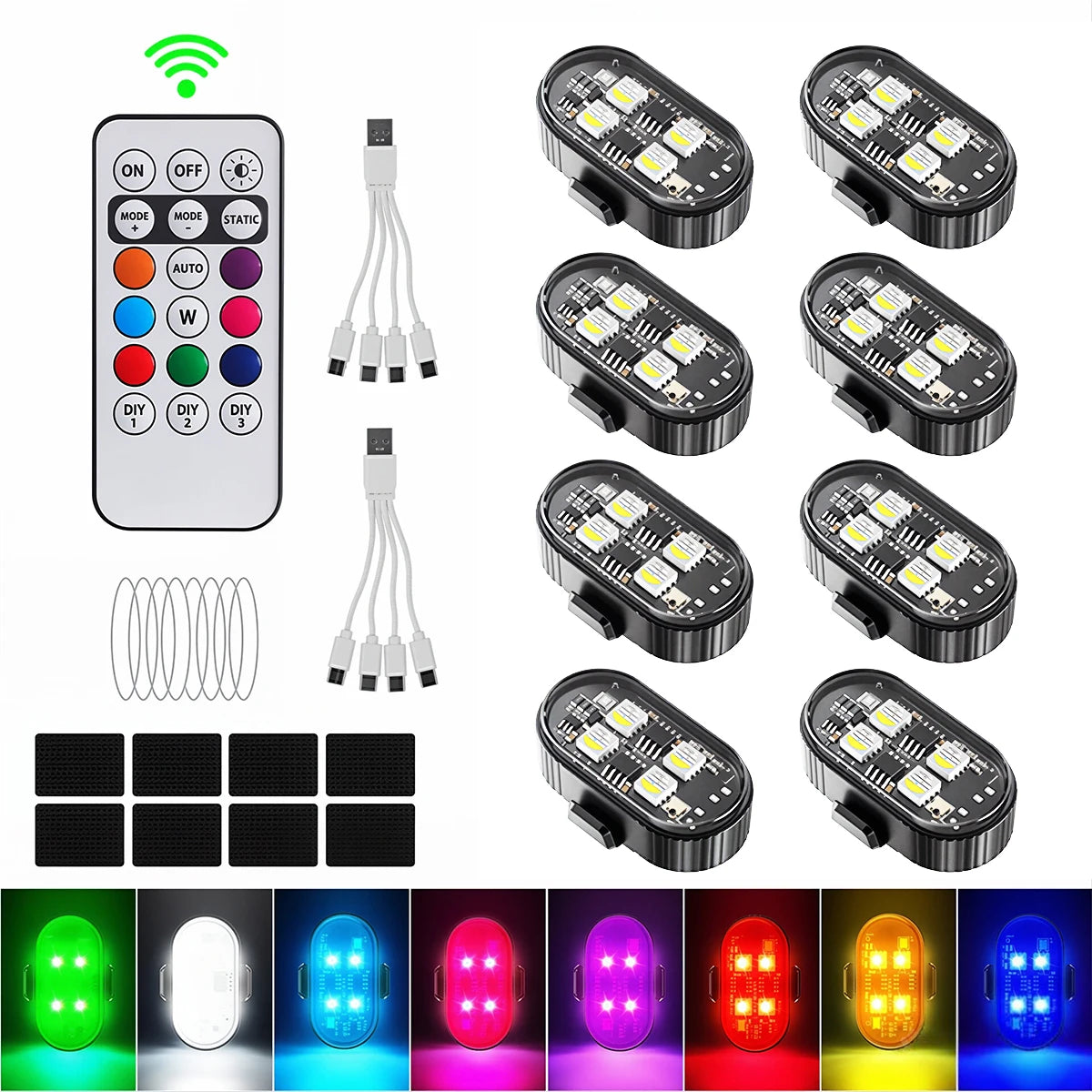Wireless Aircraft Airplane Helicopter Warning RGB Strobe
