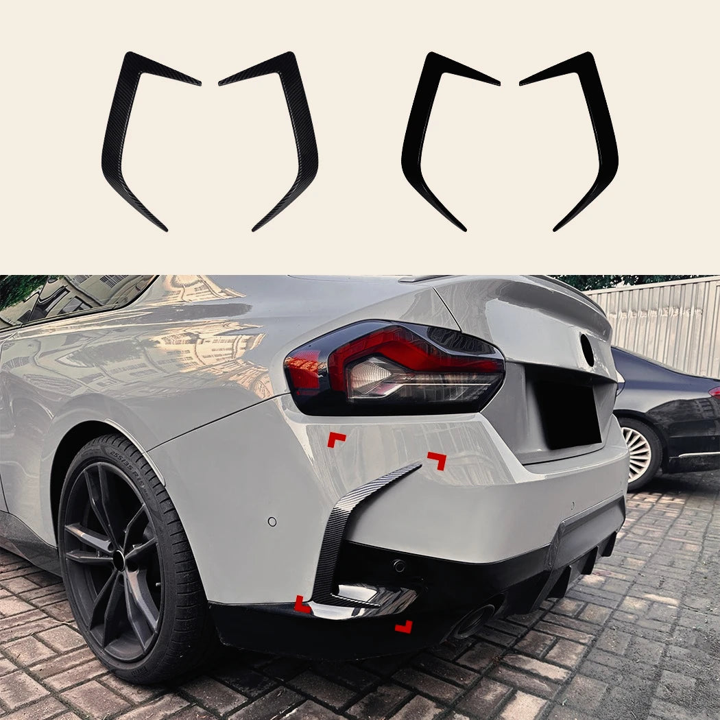 For BMW 2 Series G42 M 2PCS Rear Bumper Diffuser Wind Knife