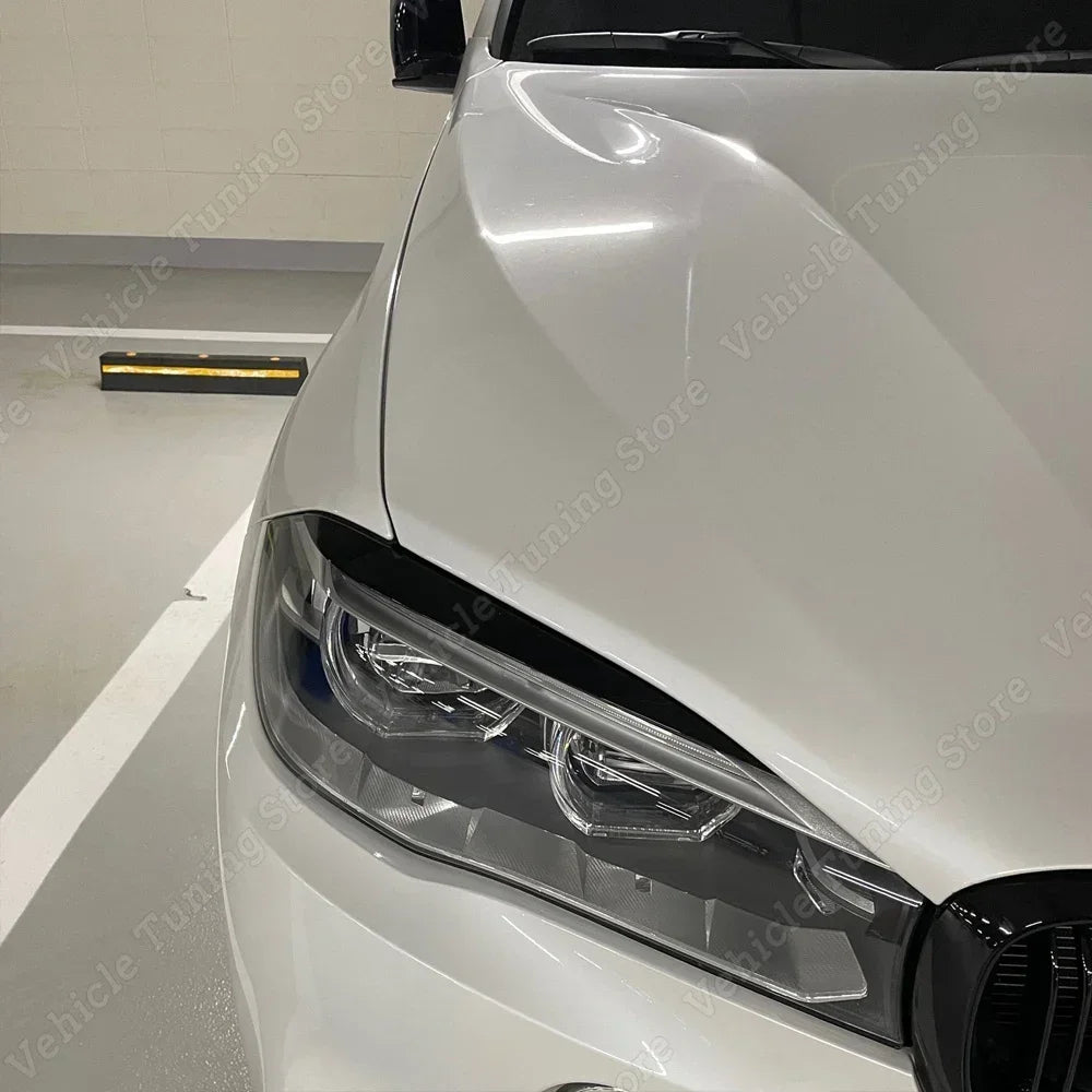 For BMW X5 X6 F15 F16 2PCS Gloss Eyebrow Eyelids 30D 35I 40D