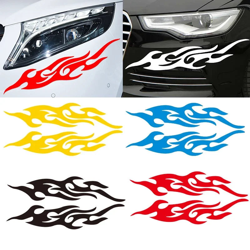 2PCS Flame Stickers Truck Side Door Bumper Window Lap