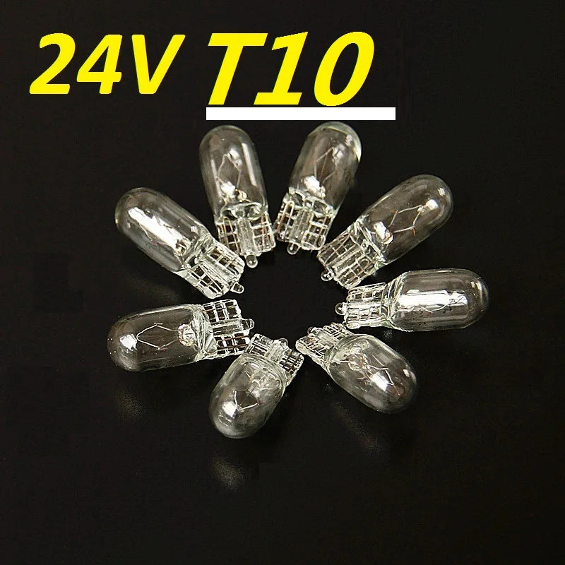 10PCS 24V T10 W5W 194 158 Wedge 4300K 12V