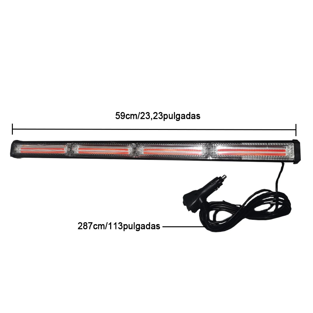59CM Flash Red Strobe Warning 9-40v Waterproof Flashing