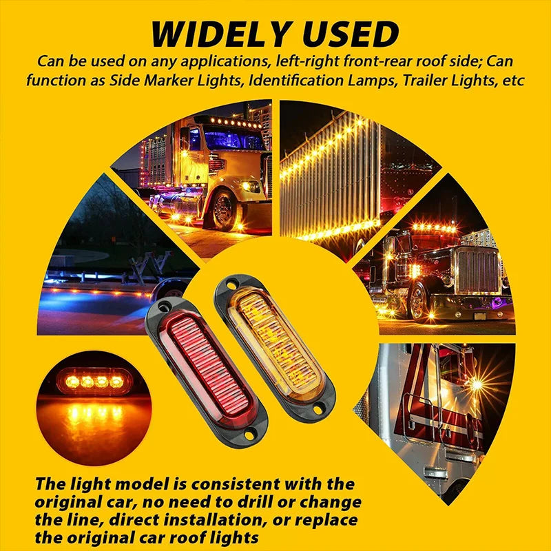 12V 24V Strobe Warning Side Marker Brightness Clearance Indicator
