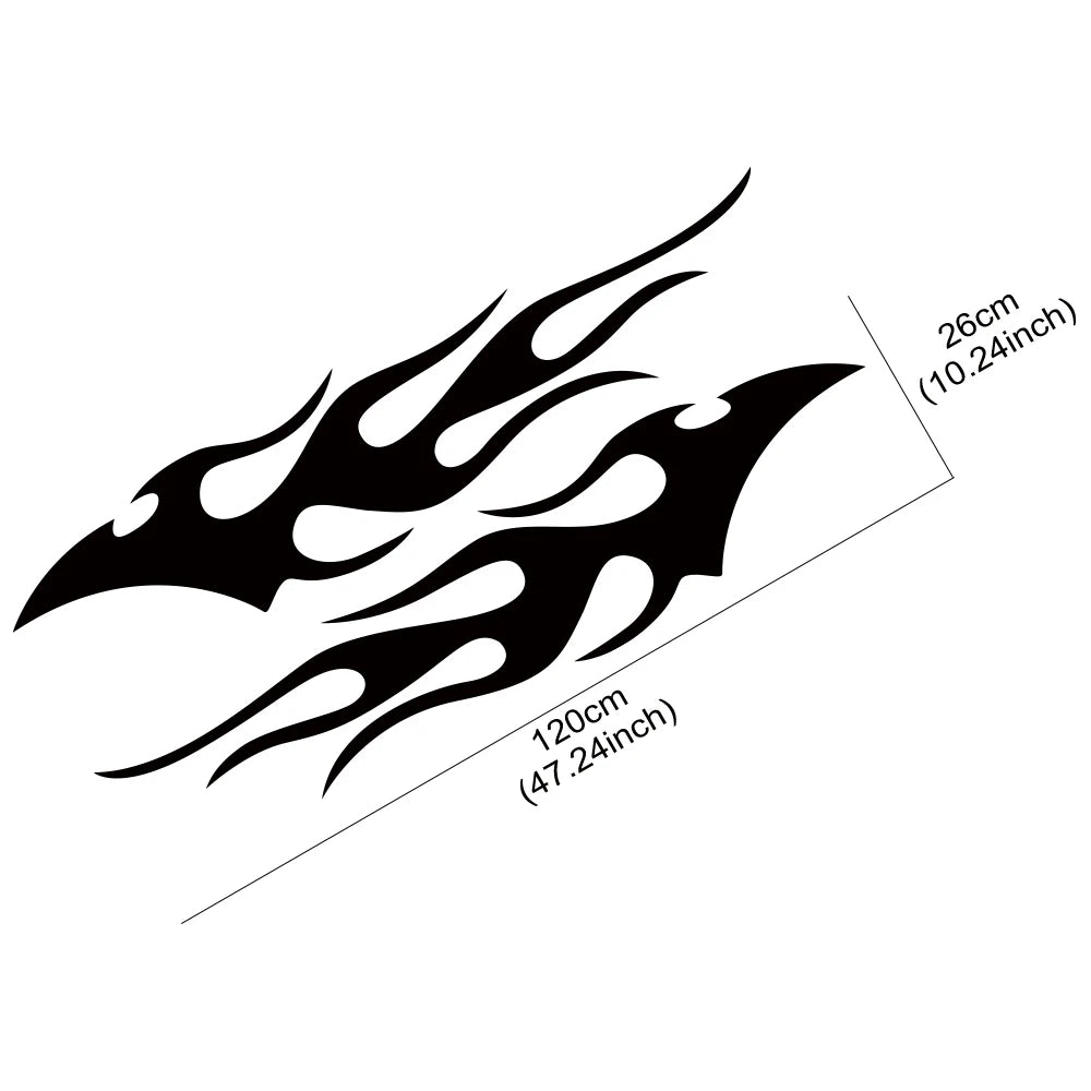 4PCS Cool Sticker Flame Body Waterproof self-adhesive Stripes