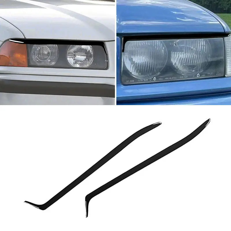 For BMW 3 Series E36 1992-1998 2PCS Piano Black Front Headlight