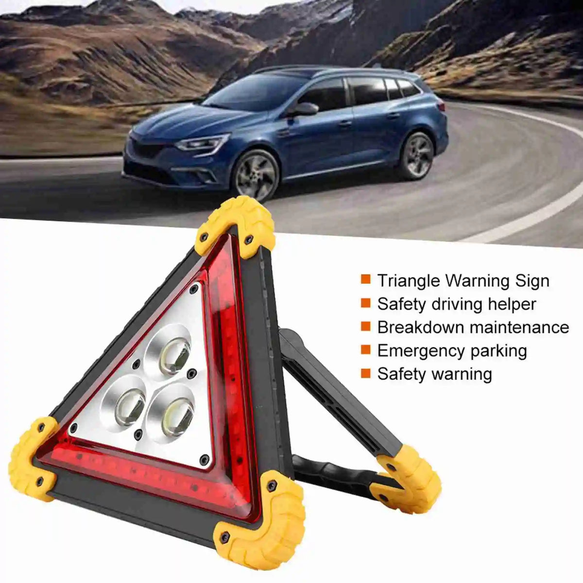 Triangle 30W Multifunction Breakdown Emergency Safety Stop Sign