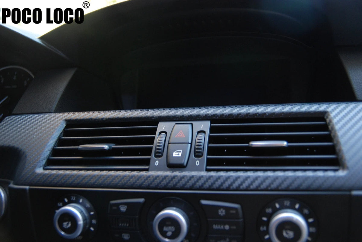 10CM Carbon Fiber Matte Glossy Black Vinyl Wrap Film