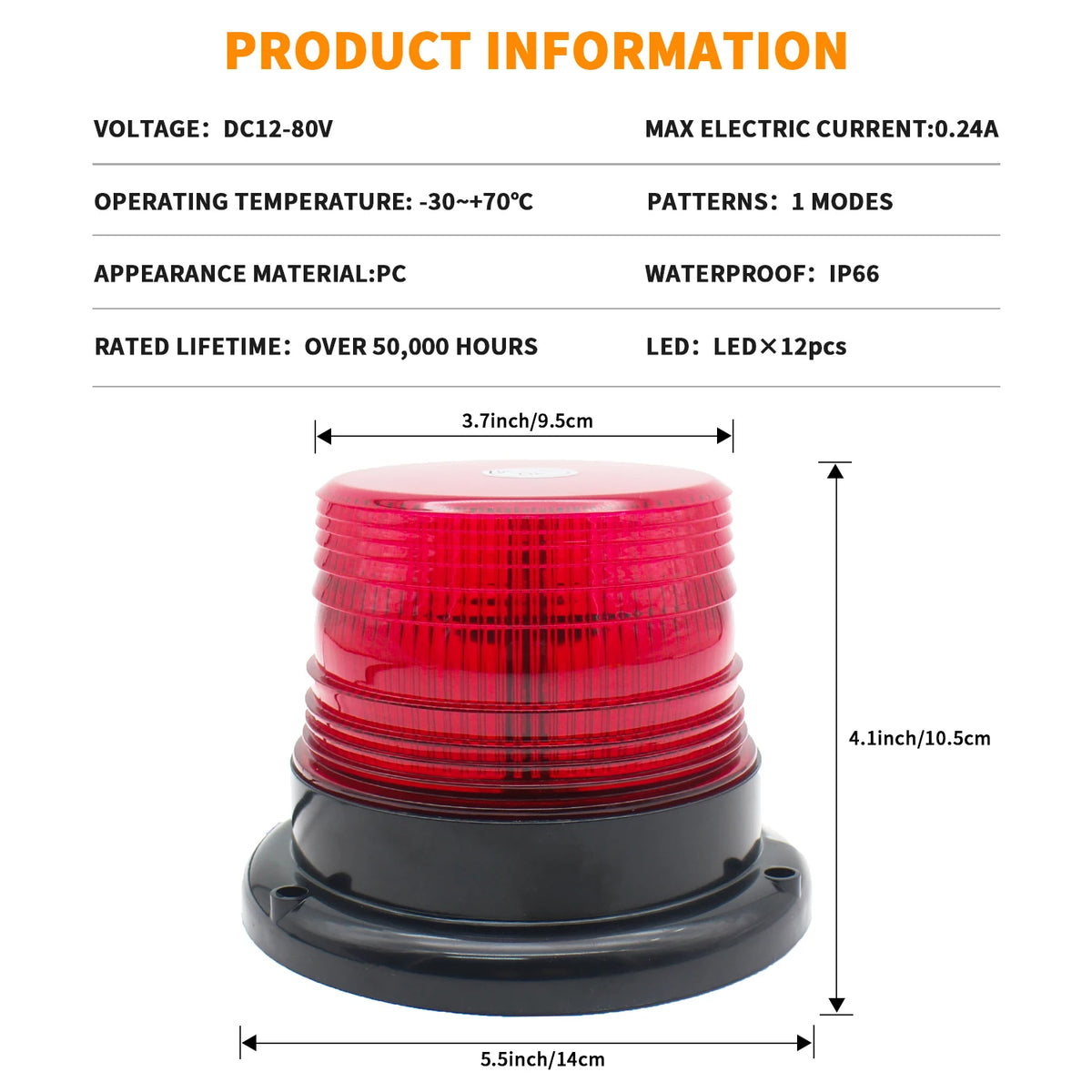 For Forklift Laikesi 12-24v Power Emergency Warning Flash Strobe