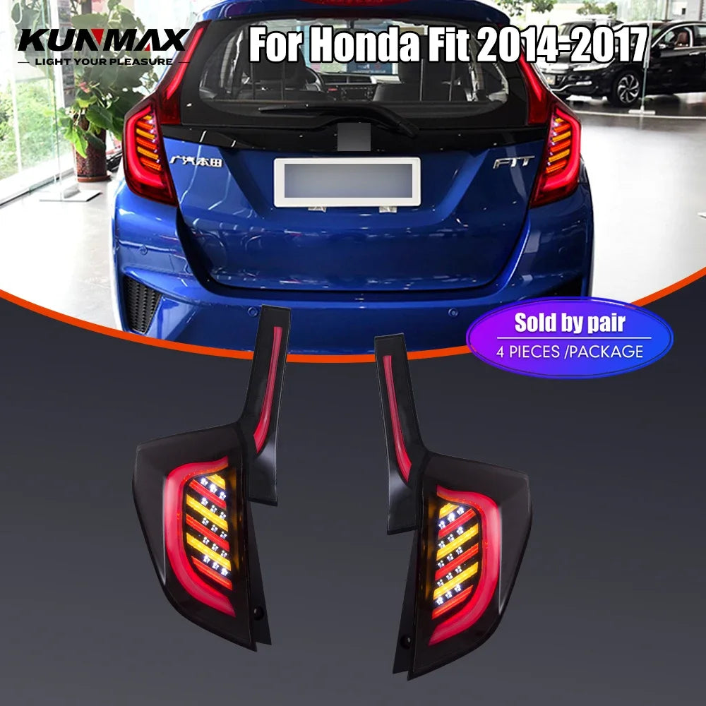 For Honda Fit 2014-2017 Drl Reverse Pair Tail Brake Turning