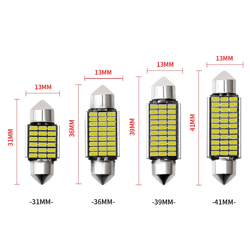 10PCS Festoon C5W Bulb 3014 Smd Reading Interior Mm