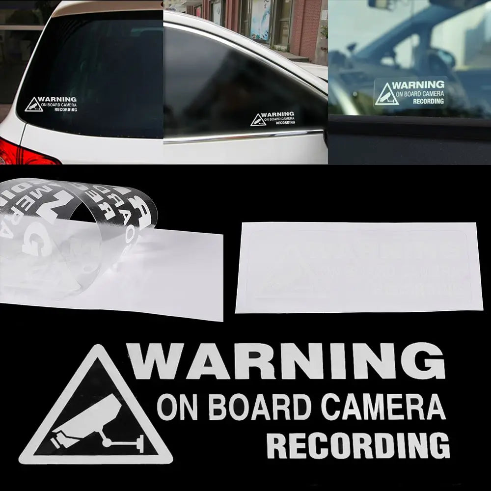 Decor Window Warning On Board Camera Recording Sticker Vinyl