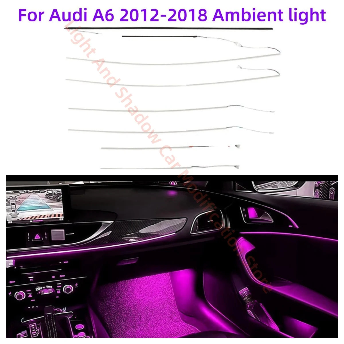 For Audi A6 C7 2012-2018 Ambient Fit Interior Lighting Upgrade