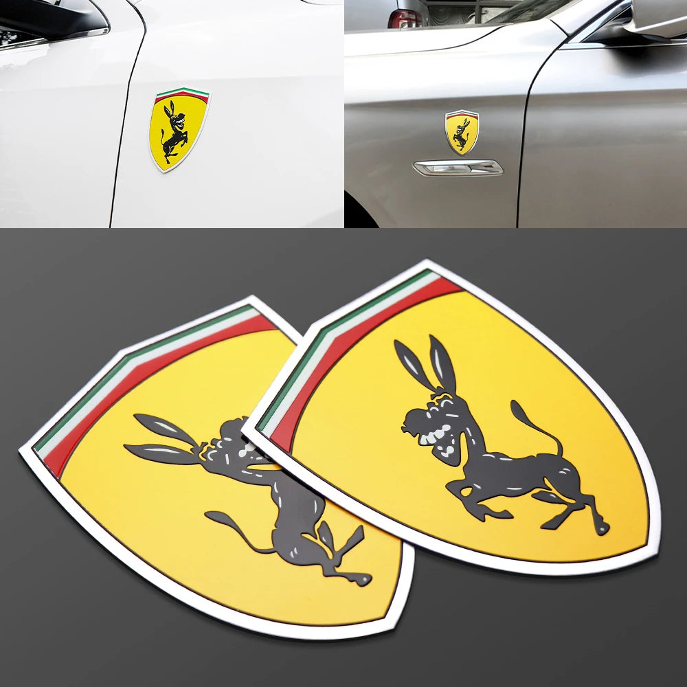 For Ferrari Auto Modification Accessories 3D Aluminum Donkey