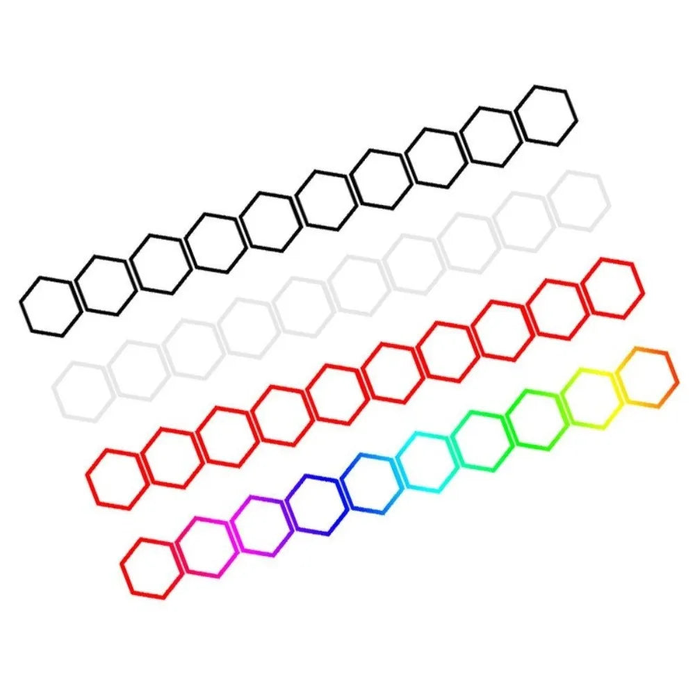 10PCS Set Honeycomb Pattern Sticker Vinyl Material Film 3D