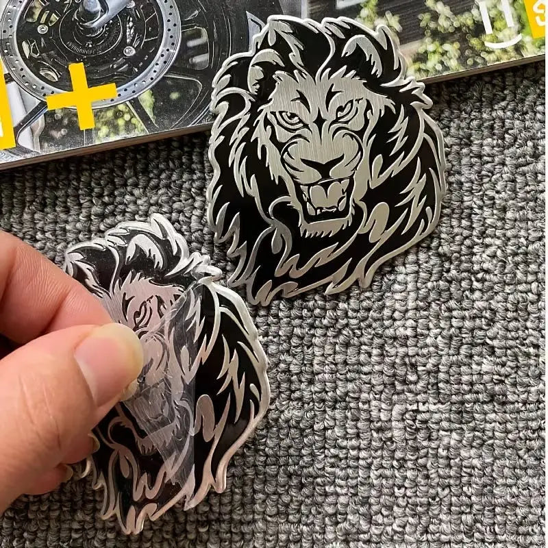 For Vehicles A 3D Fierce Lion Sticker Featuring Metal Head Tail