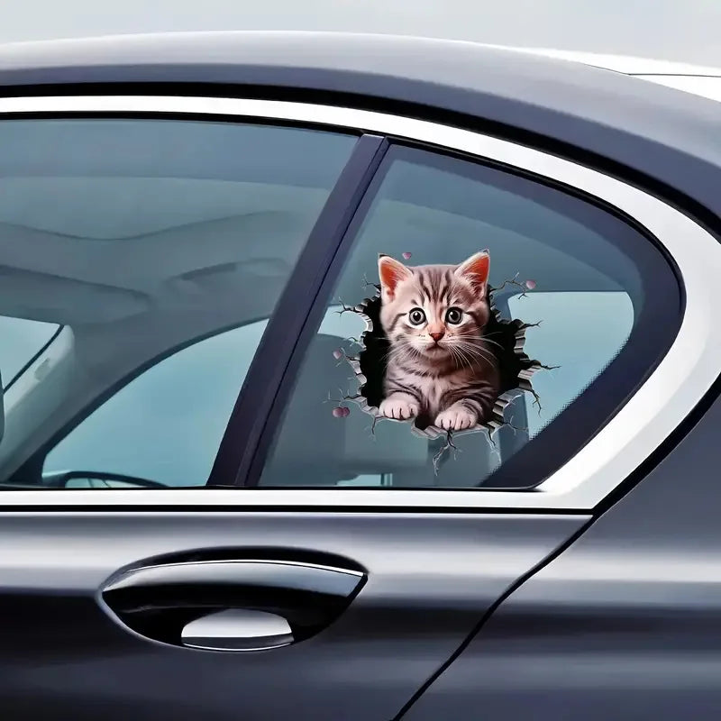 3D Motor Sticker Cute Cat Personalised Block Body Scratch