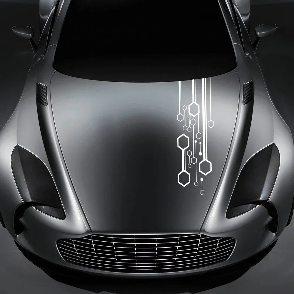 For VW Volkswagen Tesla Skoda Volvo Hexagon Stripes Decal Film