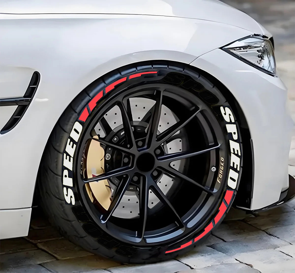 8PCS Lot Speed Tire Wheel Stickers Tuning 3D Permanent