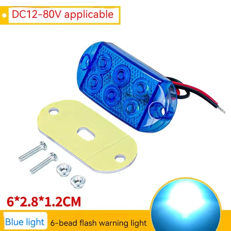 2PCS high-brightness Waterproof Strobe Flash Warning 12v-80v Rvs