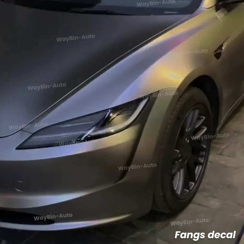 For Tesla Model 3 Highland 2024 2PCS Set Decals Headlight Strips