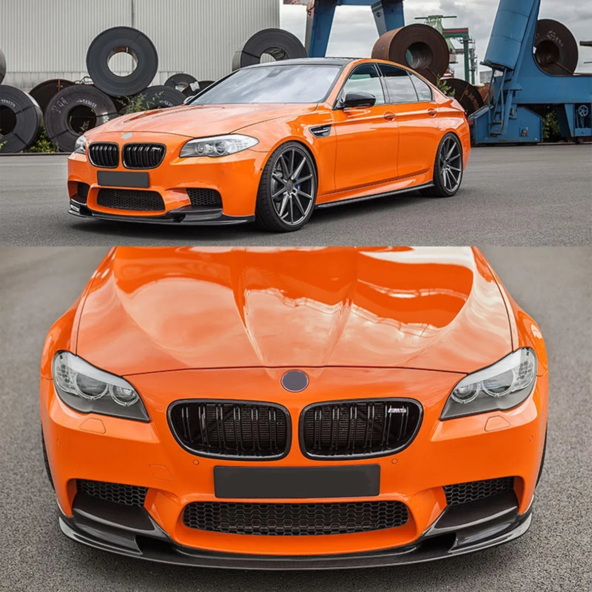 For BMW F10 M5 2012-2016 Carbon Front Bumper Lip Spoiler