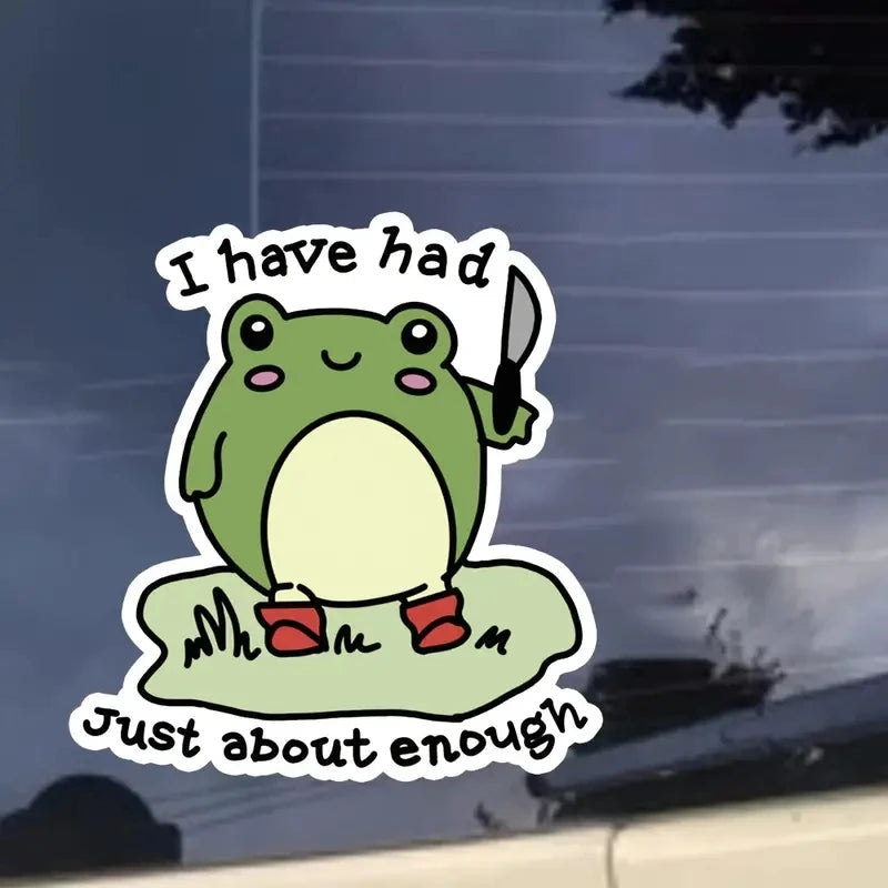 1PC Funny Cute Frog Pattern Sticker Window Bumper External