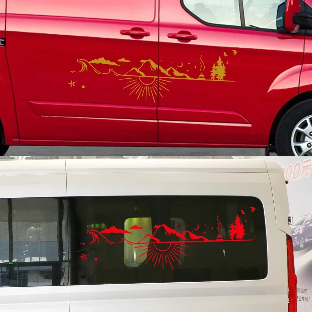 Stickers Van Camper Mountain Decal Vinyl Caralife Truck Rv
