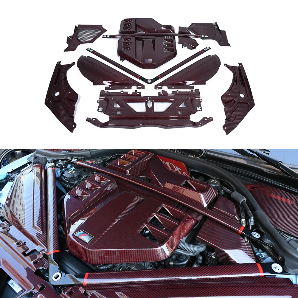 For BMW M2 M3 M4 G87 G80 G82 Dry Carbon Fiber Engine Cover Strut