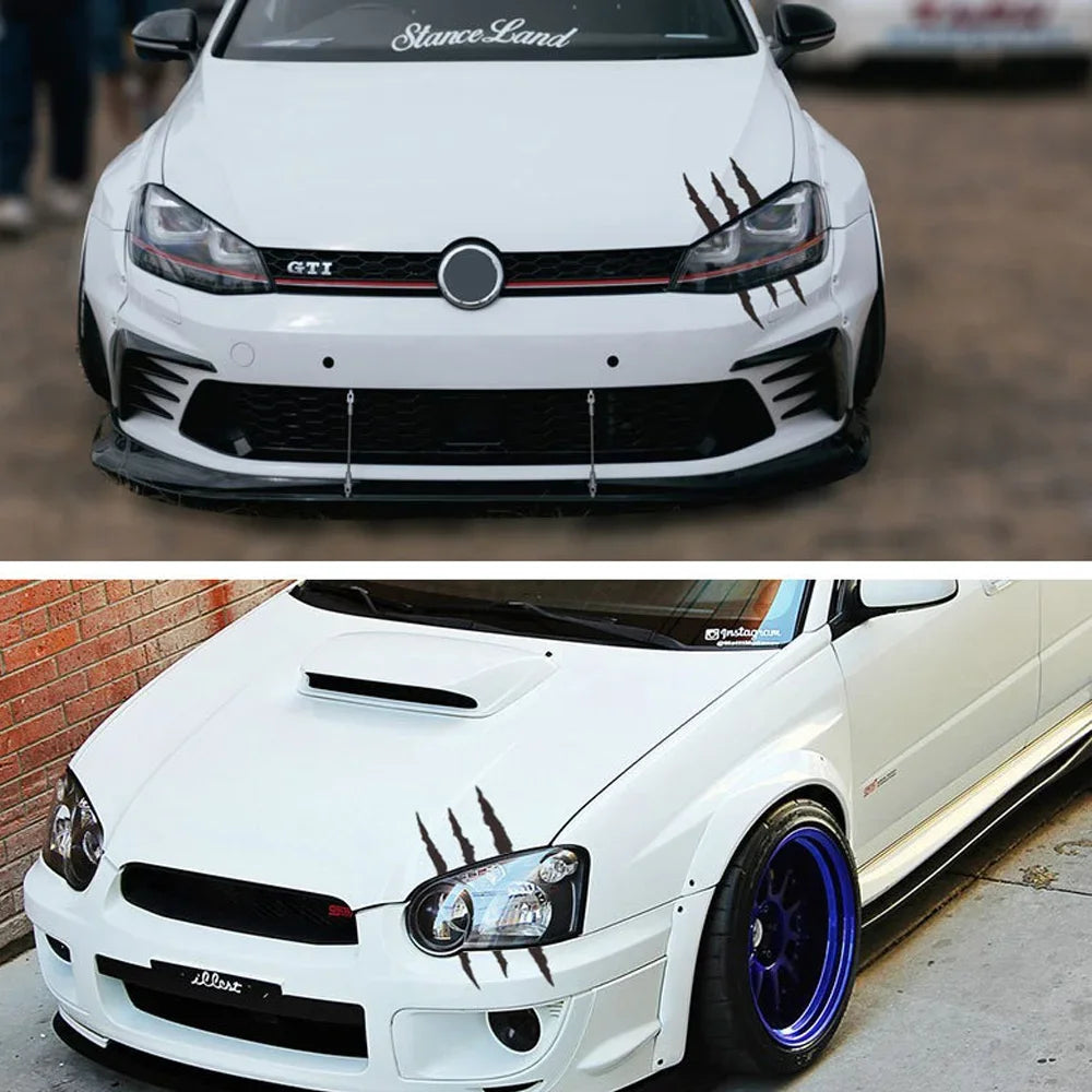 Dsycar 1PCS Monster Sticker Scratch Stripe Claw Marks Headlight