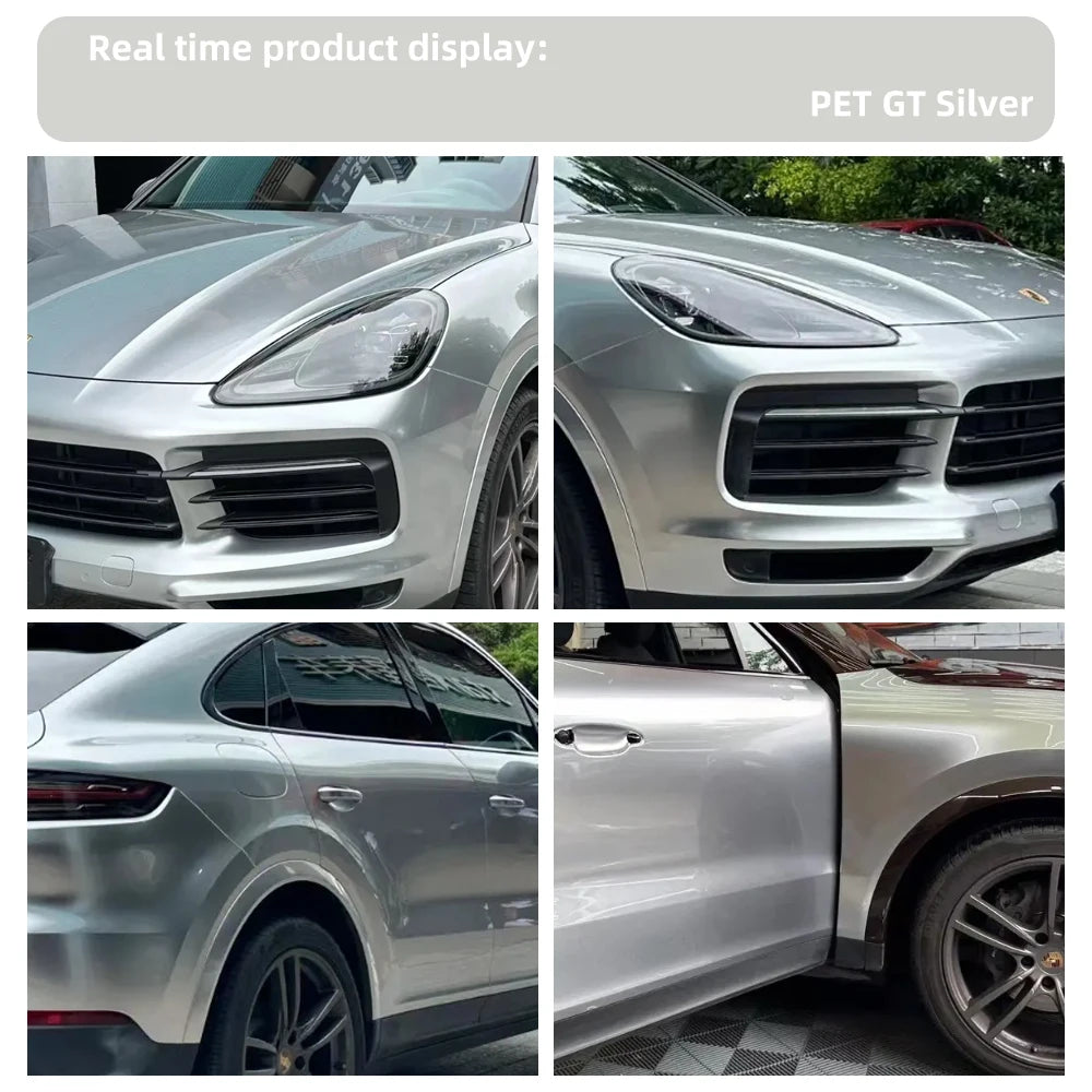 Premium Pet Gloss Gt Silver Vinyl Wrap Anti Scratch